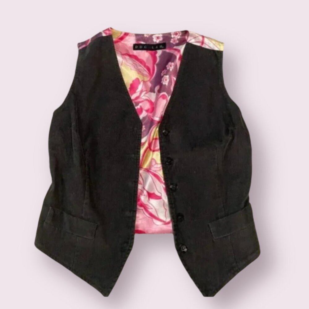 ⭐️ Disco Retro Boho Peasant Art Deco Hipster Hippie Costume Fun Farm Floral Vest